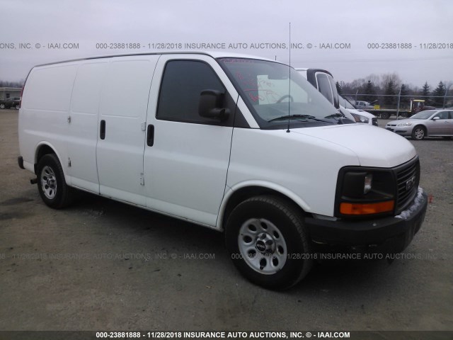 1GTFG15X191106188 - 2009 GMC SAVANA G1500 WHITE photo 1