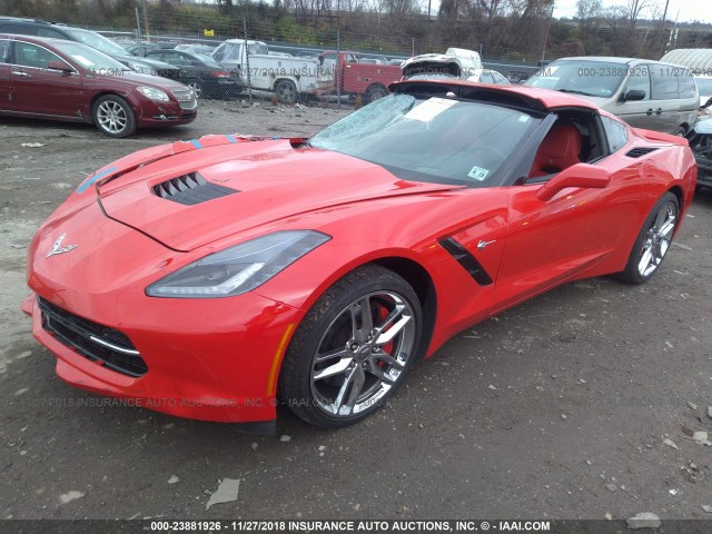 1G1YJ2D73E5135091 - 2014 CHEVROLET CORVETTE STINGRAY/2LT/Z51 RED photo 2