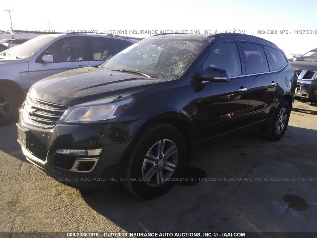 1GNKVHKD7HJ135630 - 2017 CHEVROLET TRAVERSE LT BLACK photo 2