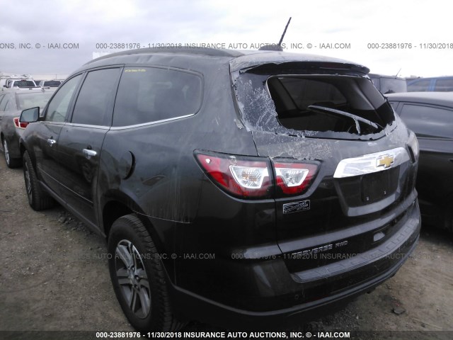 1GNKVHKD7HJ135630 - 2017 CHEVROLET TRAVERSE LT BLACK photo 3