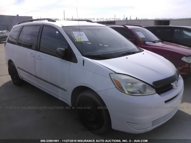 5TDZA23C64S206965 - 2004 TOYOTA SIENNA CE/LE WHITE photo 1