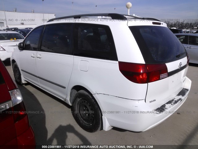 5TDZA23C64S206965 - 2004 TOYOTA SIENNA CE/LE WHITE photo 3