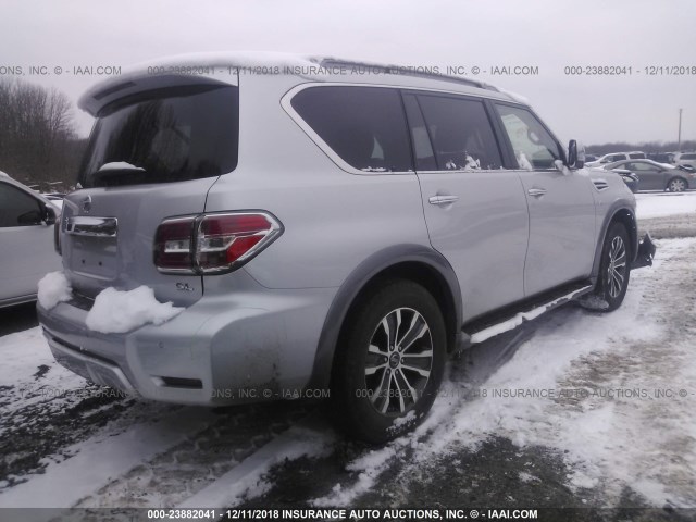 JN8AY2NDXJ9055786 - 2018 NISSAN ARMADA SV/SL/PLATINUM SILVER photo 4