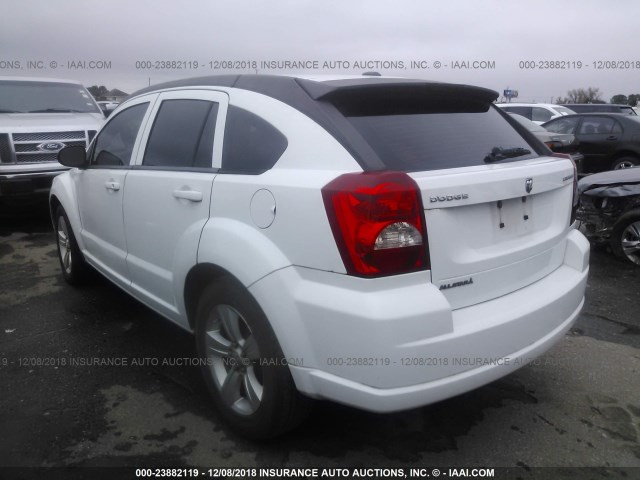 1B3CB3HAXBD254799 - 2011 DODGE CALIBER MAINSTREET WHITE photo 3