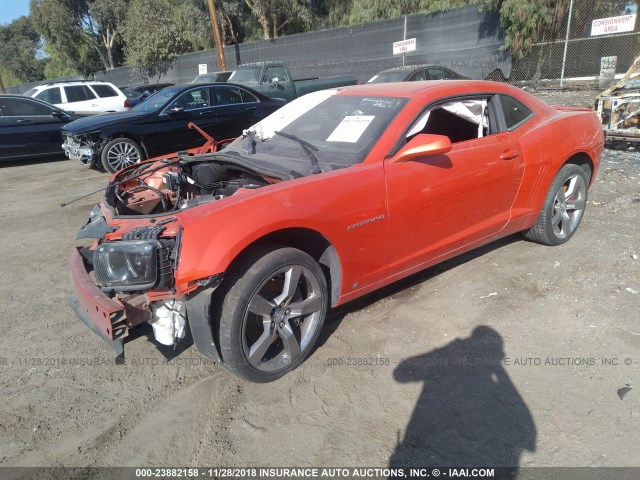 2G1FT1EW3A9120153 - 2010 CHEVROLET CAMARO SS Naranja foto 2