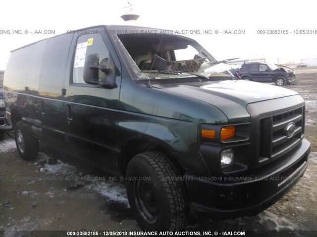 1FTSE34L98DA13835 - 2008 FORD ECONOLINE E350 SUPER DUTY VAN GREEN photo 1