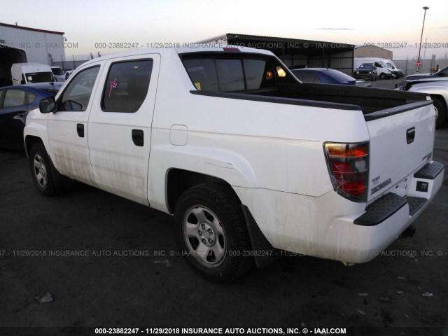 2HJYK16218H506645 - 2008 HONDA RIDGELINE RT WHITE photo 3