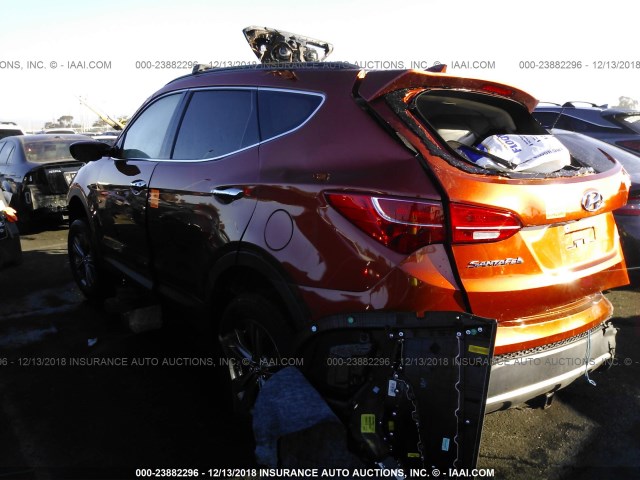 5XYZU3LB8DG070002 - 2013 HYUNDAI SANTA FE SPORT  ORANGE photo 3