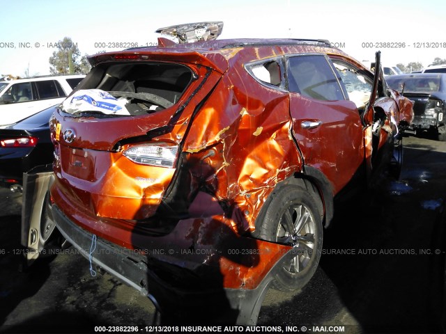 5XYZU3LB8DG070002 - 2013 HYUNDAI SANTA FE SPORT  ORANGE photo 4