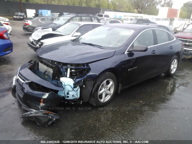 1G1ZB5ST7JF240093 - 2018 CHEVROLET MALIBU LS BLUE photo 2