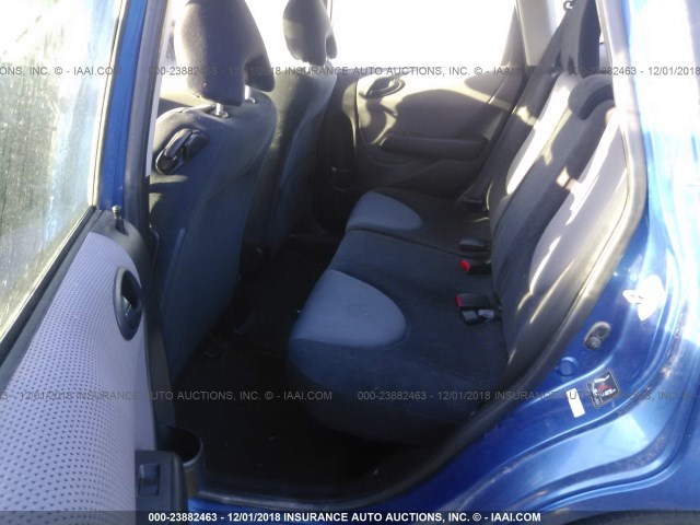 JHMGD38657S021582 - 2007 HONDA FIT S BLUE photo 8