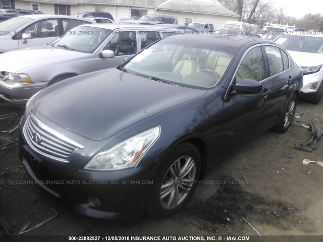 JN1CV6AR4AM254015 - 2010 INFINITI G37 BLUE photo 2