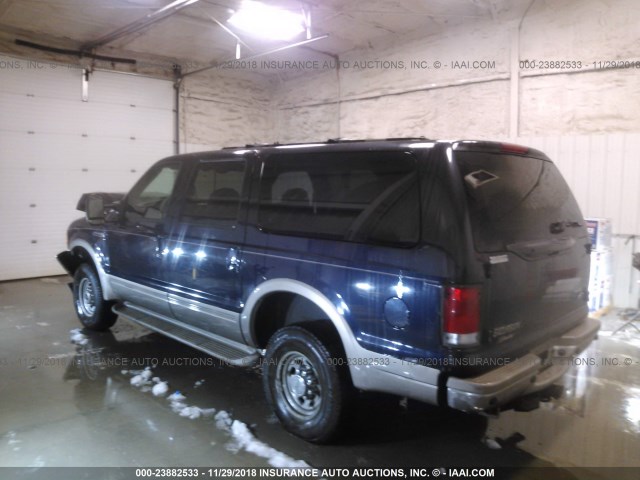 1FMNU43S81EA71588 - 2001 FORD EXCURSION LIMITED Dark Blue photo 3