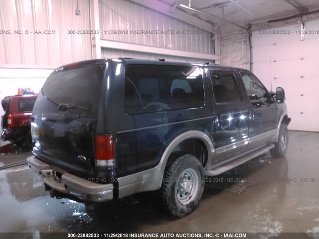 1FMNU43S81EA71588 - 2001 FORD EXCURSION LIMITED Dark Blue photo 4