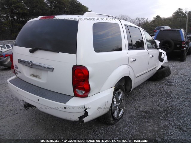 1D8HB58N38F149572 - 2008 DODGE DURANGO LIMITED WHITE photo 4