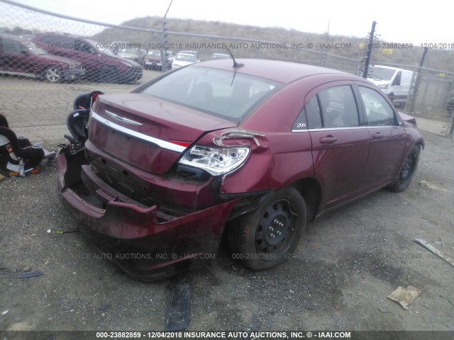 1C3CCBAB2DN691416 - 2013 CHRYSLER 200 LX RED photo 4