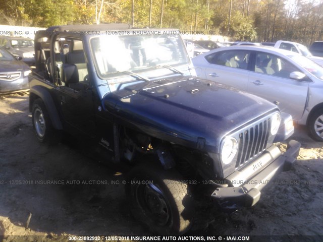 1J4FA29134P700634 - 2004 JEEP WRANGLER / TJ SE BLUE photo 1