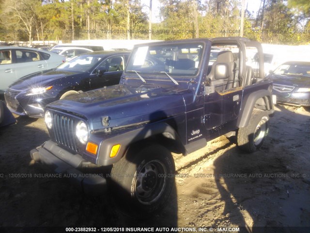 1J4FA29134P700634 - 2004 JEEP WRANGLER / TJ SE BLUE photo 2