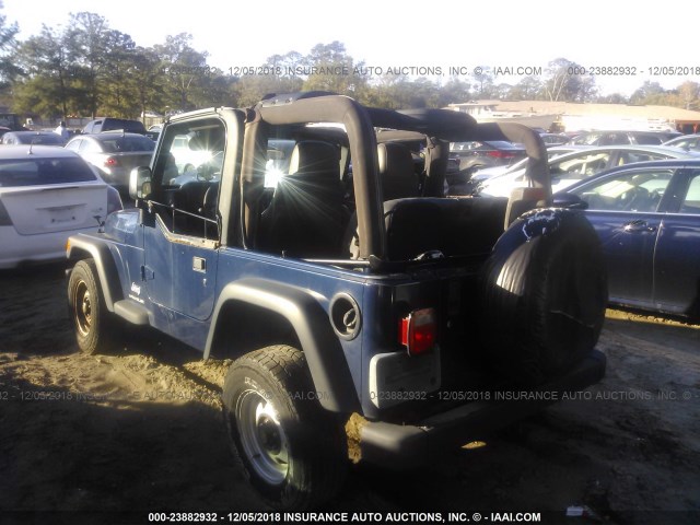 1J4FA29134P700634 - 2004 JEEP WRANGLER / TJ SE BLUE photo 3