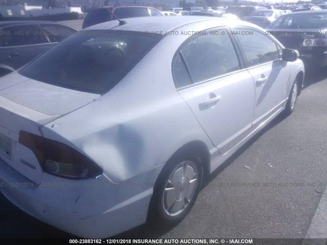 JHMFA36247S026583 - 2007 HONDA CIVIC HYBRID WHITE photo 6