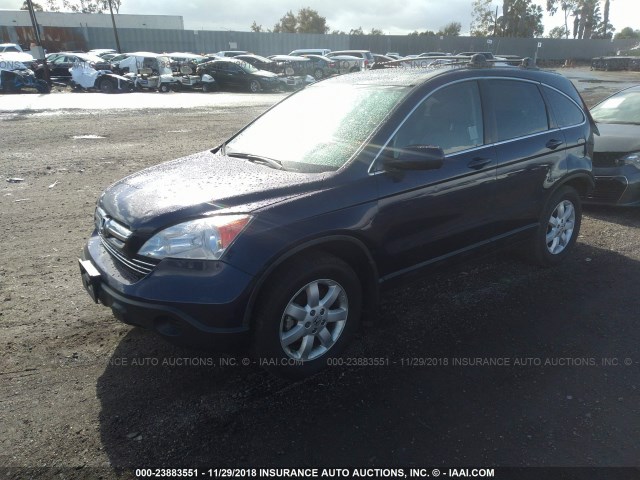 5J6RE38798L007030 - 2008 HONDA CR-V EXL BLUE photo 2