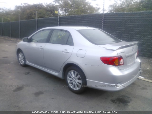 2T1BU4EE0AC366668 - 2010 TOYOTA COROLLA S/LE/XLE SILVER photo 3