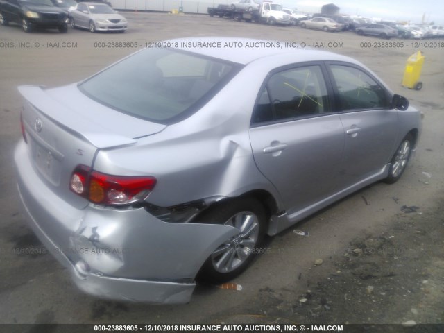 2T1BU4EE0AC366668 - 2010 TOYOTA COROLLA S/LE/XLE SILVER photo 4