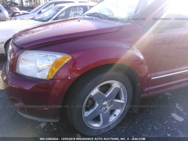 1B3HE78K47D271893 - 2007 DODGE CALIBER R/T RED photo 6