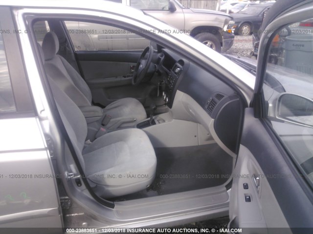 KNAFE121085519455 - 2008 KIA SPECTRA EX/LX/SX SILVER photo 5