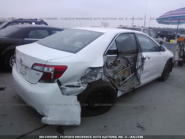 4T4BF1FK8ER397691 - 2014 TOYOTA CAMRY L/SE/LE/XLE WHITE photo 4