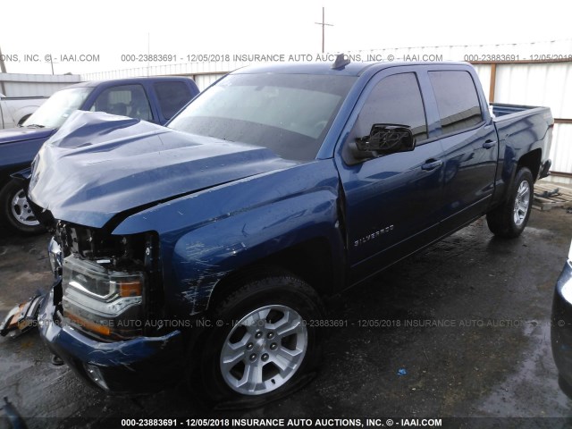 3GCUKREC1HG365474 - 2017 CHEVROLET SILVERADO K1500 LT BLUE photo 2