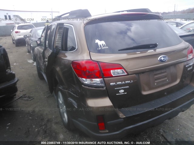 4S4BRBGC8B3330766 - 2011 SUBARU OUTBACK 2.5I PREMIUM BROWN photo 3