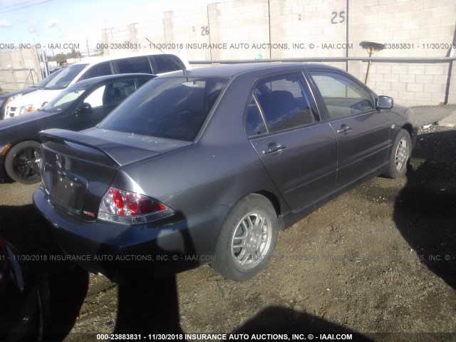 JA3AJ86E36U015515 - 2006 MITSUBISHI LANCER OZ RALLY GRAY photo 4