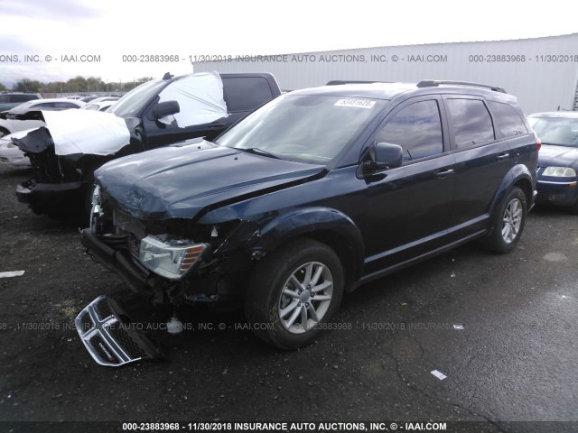 3C4PDCBB9ET170385 - 2014 DODGE JOURNEY SXT BLUE photo 2