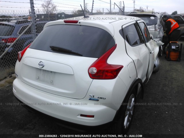 JN8AF5MV4ET481323 - 2014 NISSAN JUKE S/SV/SL/NISMO WHITE photo 4