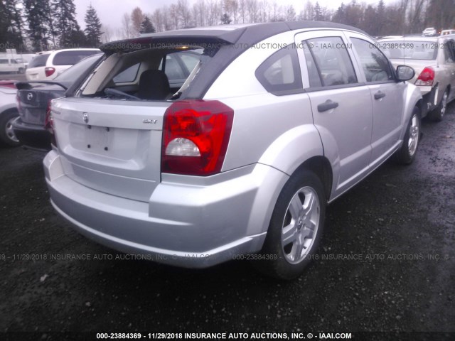 1B3HB48B28D717760 - 2008 DODGE CALIBER SXT SILVER photo 4