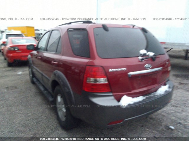 KNDJC736685797891 - 2008 KIA SORENTO EX/LX RED photo 3