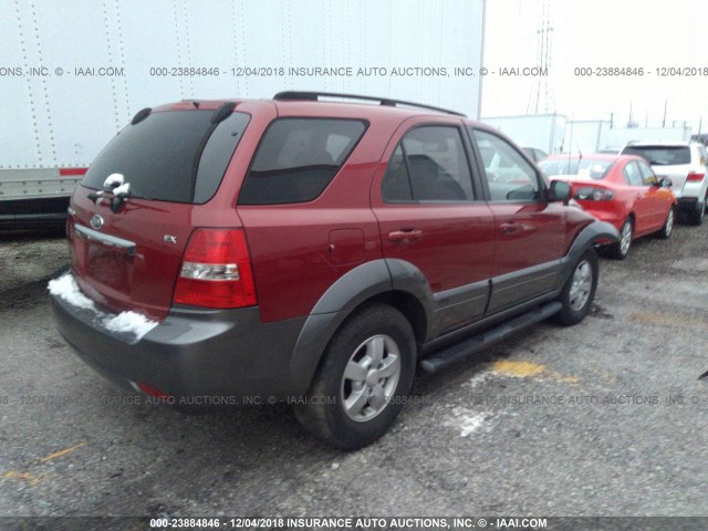 KNDJC736685797891 - 2008 KIA SORENTO EX/LX RED photo 4