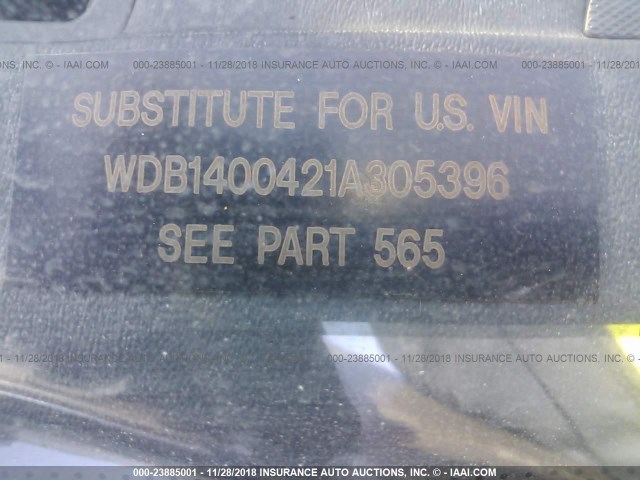 WDB1400421A305396 - 2001 MERCEDES-BENZ 4 DOOR  BLUE photo 9