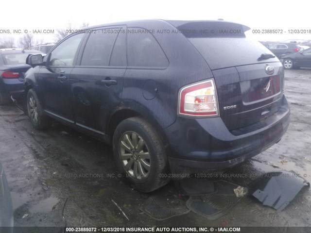 2FMDK48C99BA47097 - 2009 FORD EDGE SEL BLUE photo 3