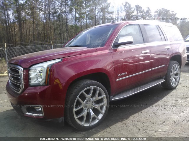 1GKS1AKC6FR276890 - 2015 GMC YUKON SLE RED photo 2