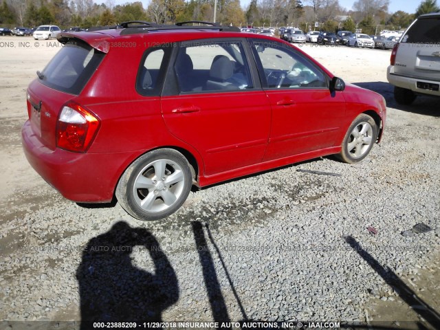 KNAFE161185019279 - 2008 KIA SPECTRA5 5 SX RED photo 4