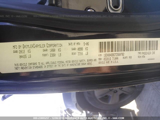 1B3HB48B67D560782 - 2007 DODGE CALIBER SXT BLACK photo 9