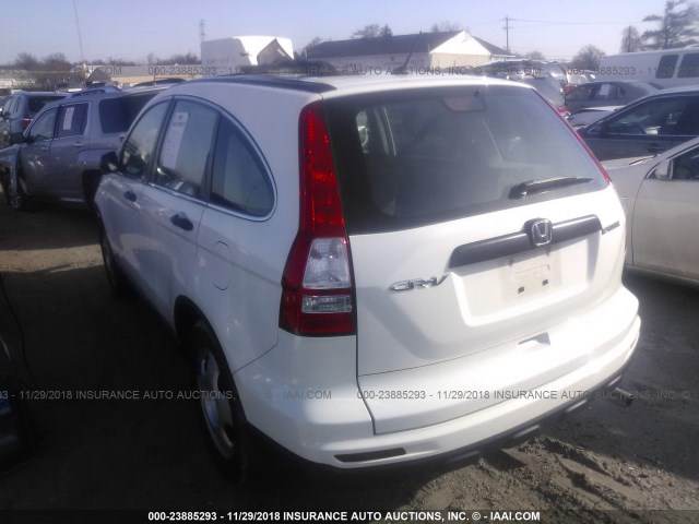 5J6RE3H36AL038576 - 2010 HONDA CR-V LX WHITE photo 3