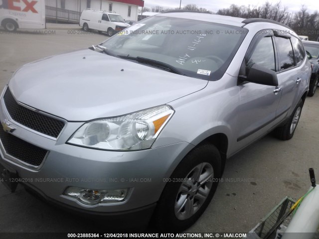 1GNKRFED1CJ403780 - 2012 CHEVROLET TRAVERSE LS SILVER photo 2