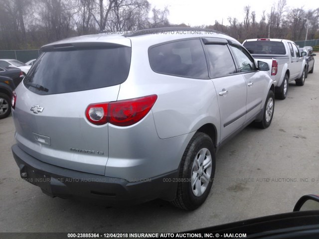 1GNKRFED1CJ403780 - 2012 CHEVROLET TRAVERSE LS SILVER photo 4