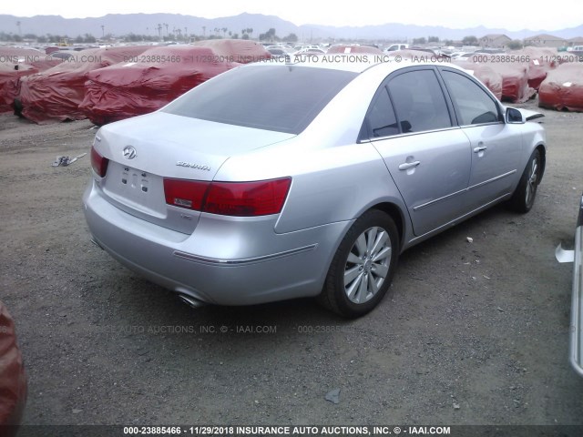 5NPEU46F59H431575 - 2009 HYUNDAI SONATA SE/LIMITED SILVER photo 4