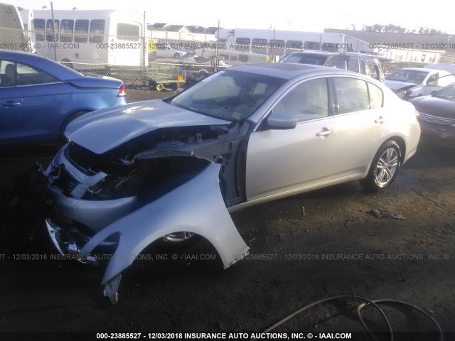 JN1CV6AR7CM682583 - 2012 INFINITI G37 SILVER photo 2