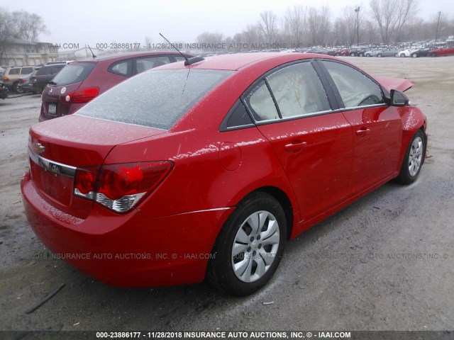 1G1PC5SH3G7222550 - 2016 CHEVROLET CRUZE LIMITED LS RED photo 4
