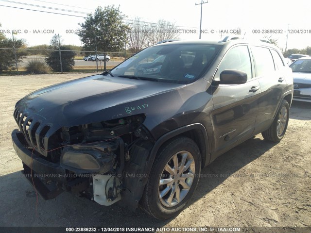 1C4PJLDS9EW221271 - 2014 JEEP CHEROKEE LIMITED GRAY photo 2